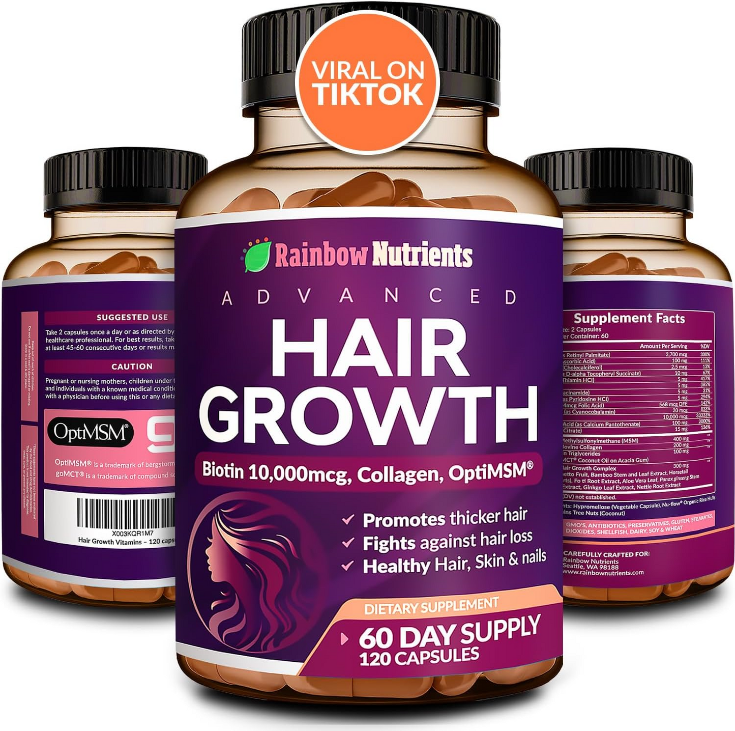 Hair Growth Vitamins for Women-120 Count