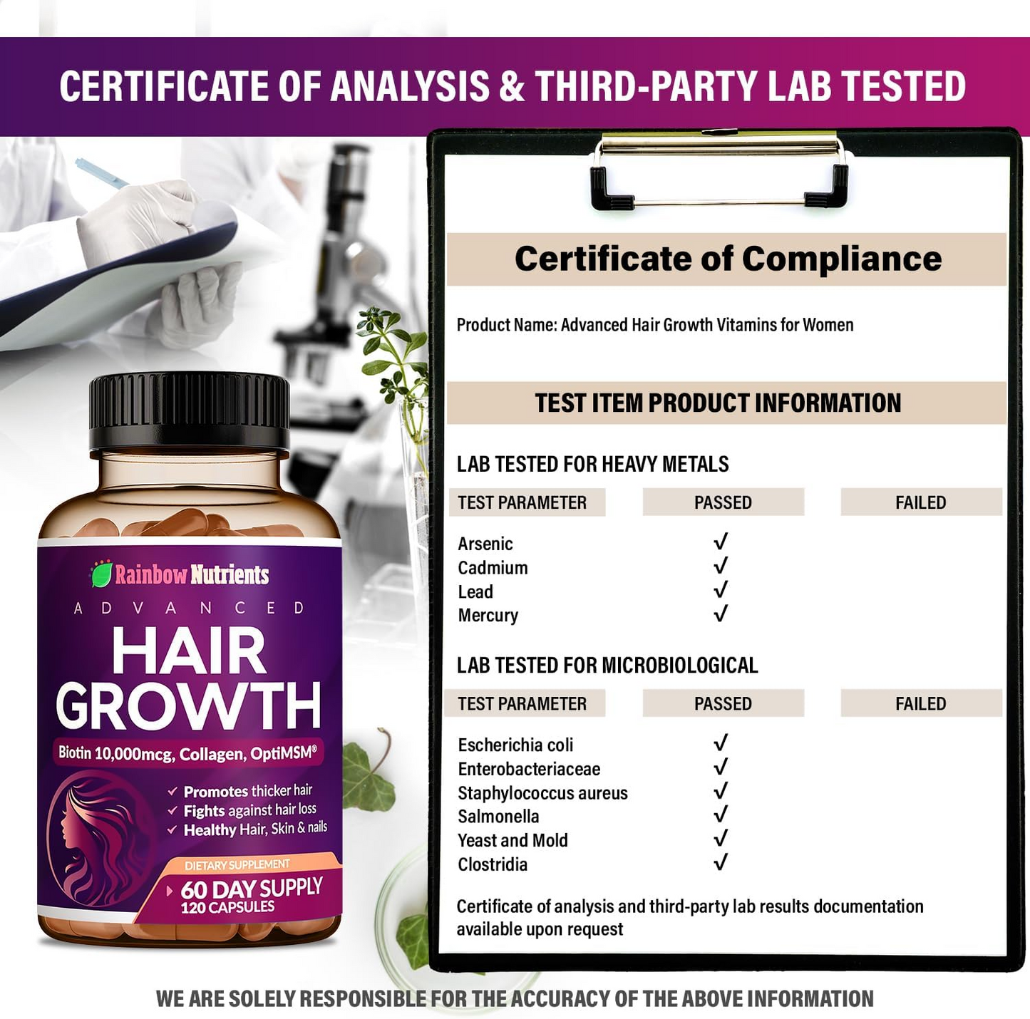 Hair Growth Vitamins for Women-120 Count